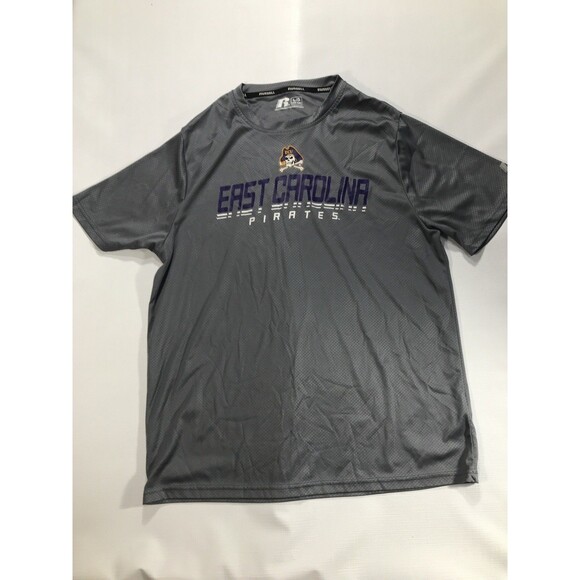 East Carolina Pirates Russell Grey Short Sleeve T-Shirt Men Size Large - Picture 1 of 8